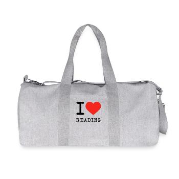 I love reading - Recycled Canvas Sports Bag by Stanley/Stella - heather grey - Front
