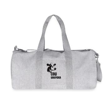 FUNNY COW WHISPERER GIFT - Recycelte Canvas-Sporttasche von Stanley/Stella - Grau meliert - Vorne
