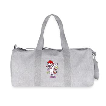 drôle Unicorn Noël doux anniversaire cadeau - Sac de sport en toile recyclée Stanley/Stella - gris chiné - Devant