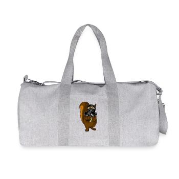 Eichhörnchen mit Gasmaske Acorn Nuclear Icon - Recycelte Canvas-Sporttasche von Stanley/Stella - Grau meliert - Vorne