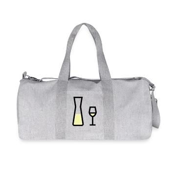Verre à vin blanc et carafe de vin blanc - Sac de sport en toile recyclée Stanley/Stella - gris chiné - Devant