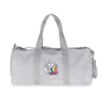 Rainbow cat - Recycled Canvas Sports Bag by Stanley/Stella - heather grey - Front