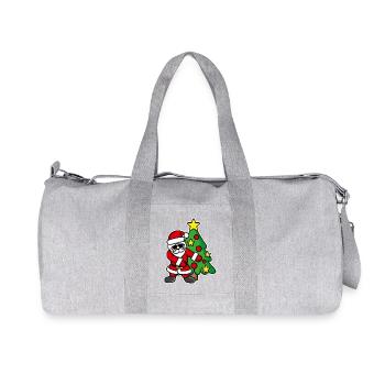 Sapin de Noël père Noël FLOSS DANCE FLOSSING - Sac de sport en toile recyclée Stanley/Stella - gris chiné - Devant
