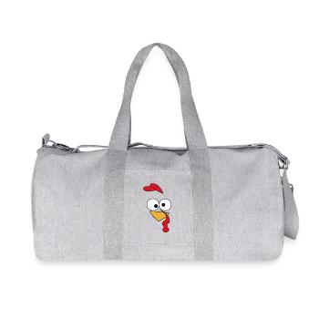 face comic game chicken bird funny humor fun cool - Recycled Canvas Sports Bag by Stanley/Stella - heather grey - Front