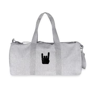 Pommesgabel Metal Hand Rock Metal Musik - Recycelte Canvas-Sporttasche von Stanley/Stella - Grau meliert - Vorne