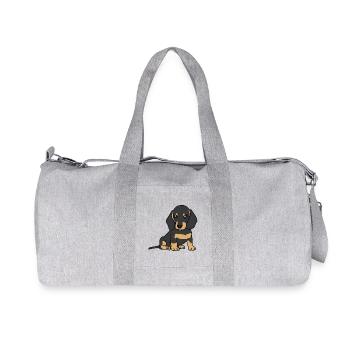 Petit teckel race chien chien animaux chiens - Sac de sport en toile recyclée Stanley/Stella - gris chiné - Devant