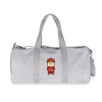 Firefighter Firefighter Hamster Rodent Children Profession - Recycled Canvas Sports Bag by Stanley/Stella - heather grey - Front