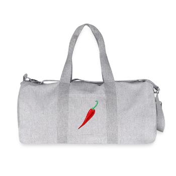 Chili Peperoni Chilli Schote Paprika scharf - Recycelte Canvas-Sporttasche von Stanley/Stella - Grau meliert - Vorne