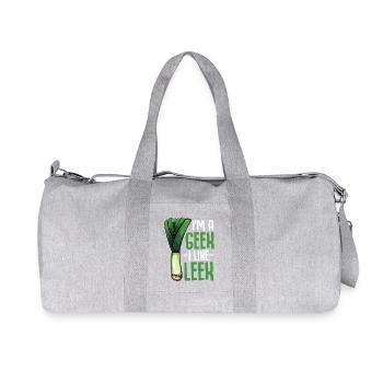 LauchGeek: Ich mag Lauch - Recycelte Canvas-Sporttasche von Stanley/Stella - Grau meliert - Vorne