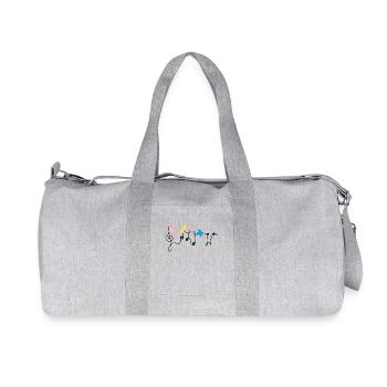 Harmonie: Musiknoten und Schmetterlinge - Recycelte Canvas-Sporttasche von Stanley/Stella - Grau meliert - Vorne