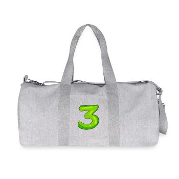 Digit 3 green - Recycled Canvas Sports Bag by Stanley/Stella - heather grey - Front