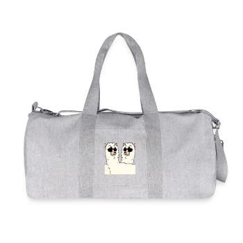 Des alpagas drôles - Sac de sport en toile recyclée Stanley/Stella - gris chiné - Devant