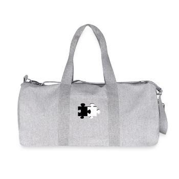 Puzzle Noir Blanc - Sac de sport en toile recyclée Stanley/Stella - gris chiné - Devant