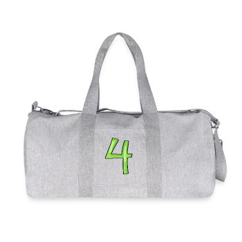Number 4 Green - Recycled Canvas Sports Bag by Stanley/Stella - heather grey - Front