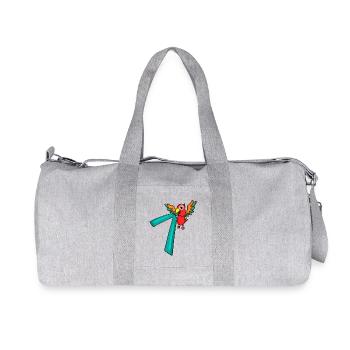 7 anniversaire Perroquet - 7 ans cadeau - Sac de sport en toile recyclée Stanley/Stella - gris chiné - Devant