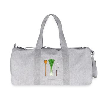 Lauch Vegetarisch kochen Kochlöffel Job Berufe - Recycelte Canvas-Sporttasche von Stanley/Stella - Grau meliert - Vorne