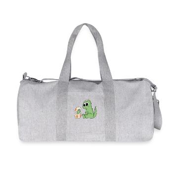 Dinosaurs with Baby Dinosaurs - Recycled Canvas Sports Bag by Stanley/Stella - heather grey - Front