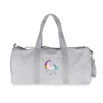 Einhorn mit Sternchen und Regenbogen Farben - Recycelte Canvas-Sporttasche von Stanley/Stella - Grau meliert - Vorne