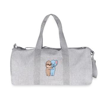 Faultier und Koala niedliche Tiere knuddeln - Recycelte Canvas-Sporttasche von Stanley/Stella - Grau meliert - Vorne
