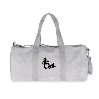 JGA Bride Groom Marriage Game Over Gift - Recycled Canvas Sports Bag by Stanley/Stella - heather grey - Front