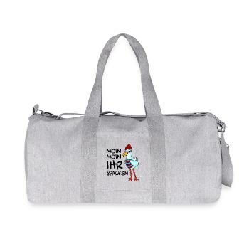 Freche Möwe - Moin Moin Ihr Spacken - Recycelte Canvas-Sporttasche von Stanley/Stella - Grau meliert - Vorne