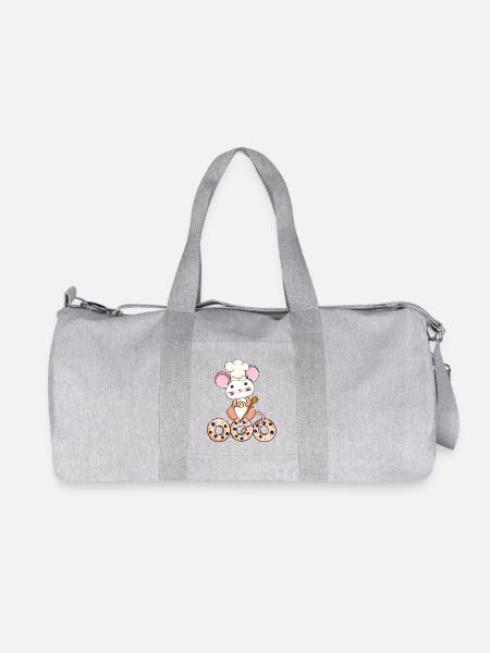 Maus Bäcker Xmas Weihnachten Weihnachtsfest Kind - Recycelte Canvas-Sporttasche von Stanley/Stella - Grau meliert