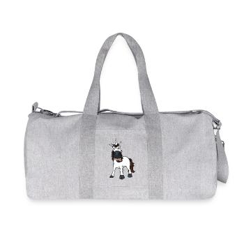 Einhorn Pferd Pony Reiten Lustig Humor irre Kind - Recycelte Canvas-Sporttasche von Stanley/Stella - Grau meliert - Vorne