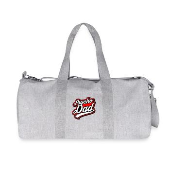 Psycho - Papa - Psycho - Dad - Recycelte Canvas-Sporttasche von Stanley/Stella - Grau meliert - Vorne