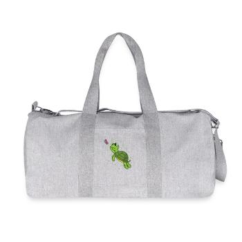 Turtle with Butterfly Reptile Water - Recycled Canvas Sports Bag by Stanley/Stella - heather grey - Front