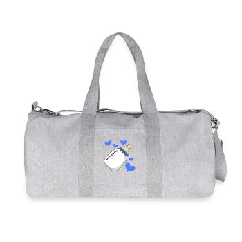 Milk bottle Boy pregnant birth - Recycled Canvas Sports Bag by Stanley/Stella - heather grey - Front