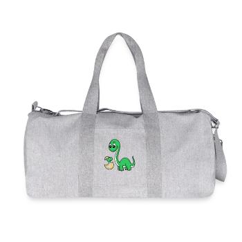 Dinosaures avec bébés dinosaures - Sac de sport en toile recyclée Stanley/Stella - gris chiné - Devant