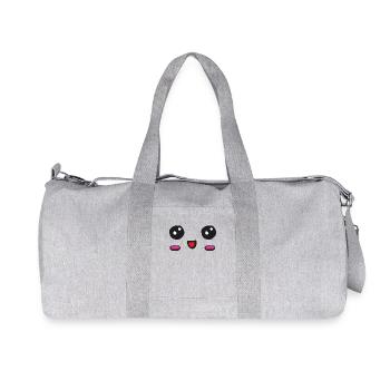 kawaii face with an open smile - Recycled Canvas Sports Bag by Stanley/Stella - heather grey - Front