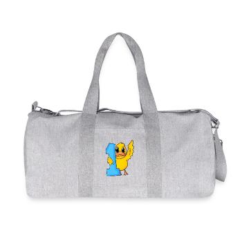 1 year old - School enrolment - Duck motif - Recycled Canvas Sports Bag by Stanley/Stella - heather grey - Front