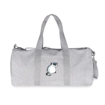 Grumpy Siamese Cat I Cat Friends Gift - Recycled Canvas Sports Bag by Stanley/Stella - heather grey - Front