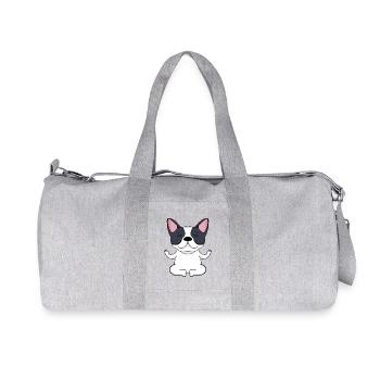 Chien de yoga Français Bulldog - Sac de sport en toile recyclée Stanley/Stella - gris chiné - Devant