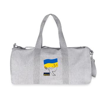 Drapeau de l’Ukraine avec motif d’aile - Sac de sport en toile recyclée Stanley/Stella - gris chiné - Devant
