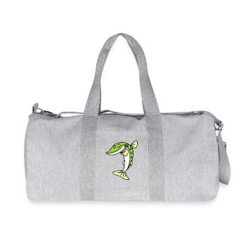Dabbing Dab Pike Fish - Recycled Canvas Sports Bag by Stanley/Stella - heather grey - Front