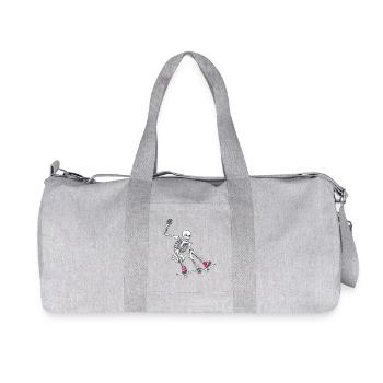 Skateboard squelette amusant - Sac de sport en toile recyclée Stanley/Stella - gris chiné - Devant