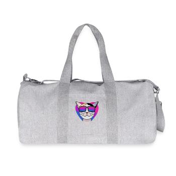 Bisexual Japanese Bobtail Cat Gift - Recycled Canvas Sports Bag by Stanley/Stella - heather grey - Front