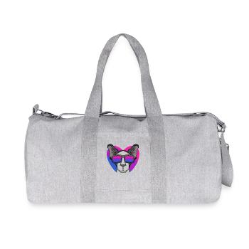 Bisexual Oriental Shorthair Cat Gift - Recycled Canvas Sports Bag by Stanley/Stella - heather grey - Front
