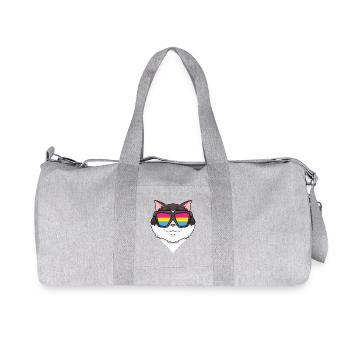 Pansexuell Ragdoll - Katze mit Brille - Recycelte Canvas-Sporttasche von Stanley/Stella - Grau meliert - Vorne