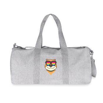 Pansexuell Shiba Inu Hund - Hund mit Brille - Recycelte Canvas-Sporttasche von Stanley/Stella - Grau meliert - Vorne