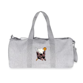Chats Cuisine Cuisinier Cuillère de cuisine Couteaux de cuisine Professions - Sac de sport en toile recyclée Stanley/Stella - gris chiné - Devant