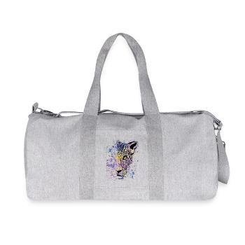 Colorful Leopard Big Cat Animal Print Cool - Recycled Canvas Sports Bag by Stanley/Stella - heather grey - Front