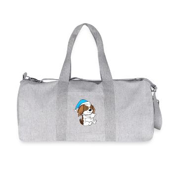Chien de race Charles Spaniel - Sac de sport en toile recyclée Stanley/Stella - gris chiné - Devant