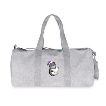 Donkey with pillow and sleeping cap - Recycled Canvas Sports Bag by Stanley/Stella - heather grey - Front