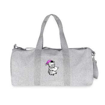Zebra with pillow and sleeping cap - Recycled Canvas Sports Bag by Stanley/Stella - heather grey - Front