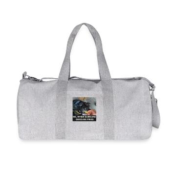 Pommes Frites Hund - Recycelte Canvas-Sporttasche von Stanley/Stella - Grau meliert - Vorne