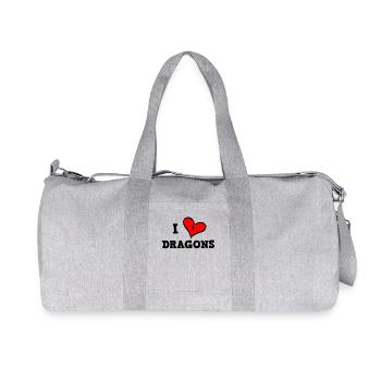 I love dragons - Recycled Canvas Sports Bag by Stanley/Stella - heather grey - Front