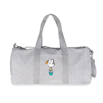 Oiseau avec grossesse de bébé - Sac de sport en toile recyclée Stanley/Stella - gris chiné - Devant